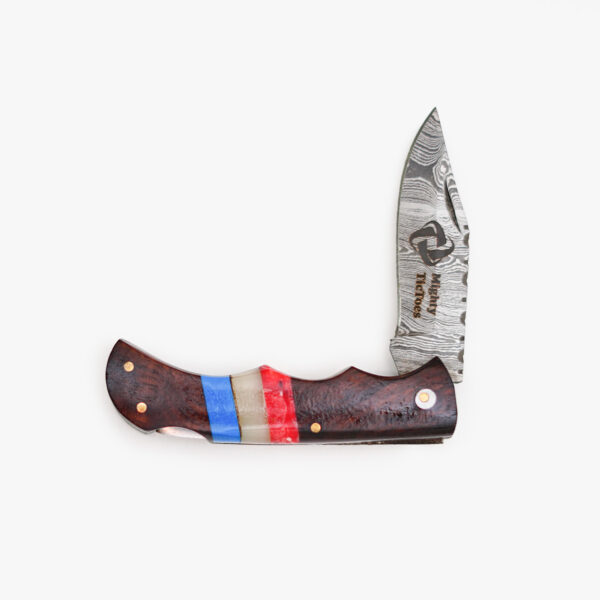Mighty Tictoes Personalized Handmade Damascus Pocket Knife - Image 3
